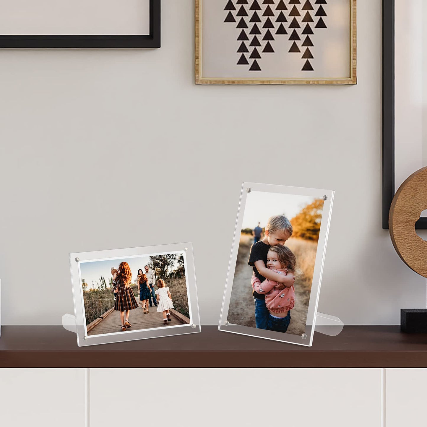 CECOLIC 6x8 Acrylic Photo Frame, Clear Acrylic Magnetic Picture Frames, Double Sided Magnetic Photos Frames for Tabletop Display, Postcard Display Frame for Family Friends Photos (1 Pack)
