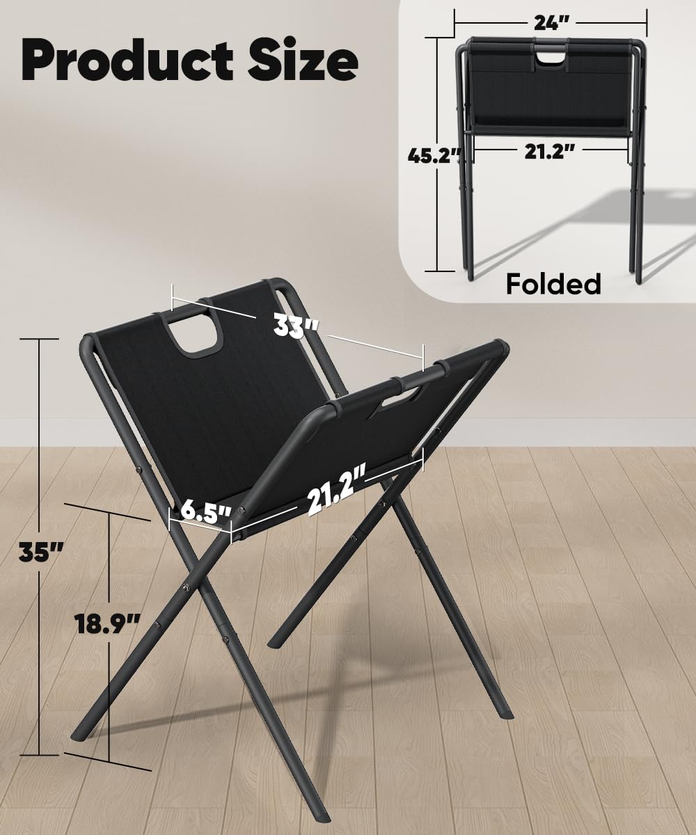 Mocomax Canvas Art Print Rack for Painting, Portable Folding Art Display Stand in Artist Galleries & Studios, Functional Art Storage Drying Rack for Posters, Artwork, Prints, Canvas, Panels, Black (M)