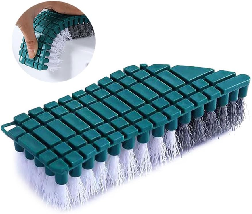 Bendable Scrub Brush Cleaning Brush, Deep Cleaning Toilet Brush with Non-Slip Grip & V-Shape Stiff Bristles for Shower,