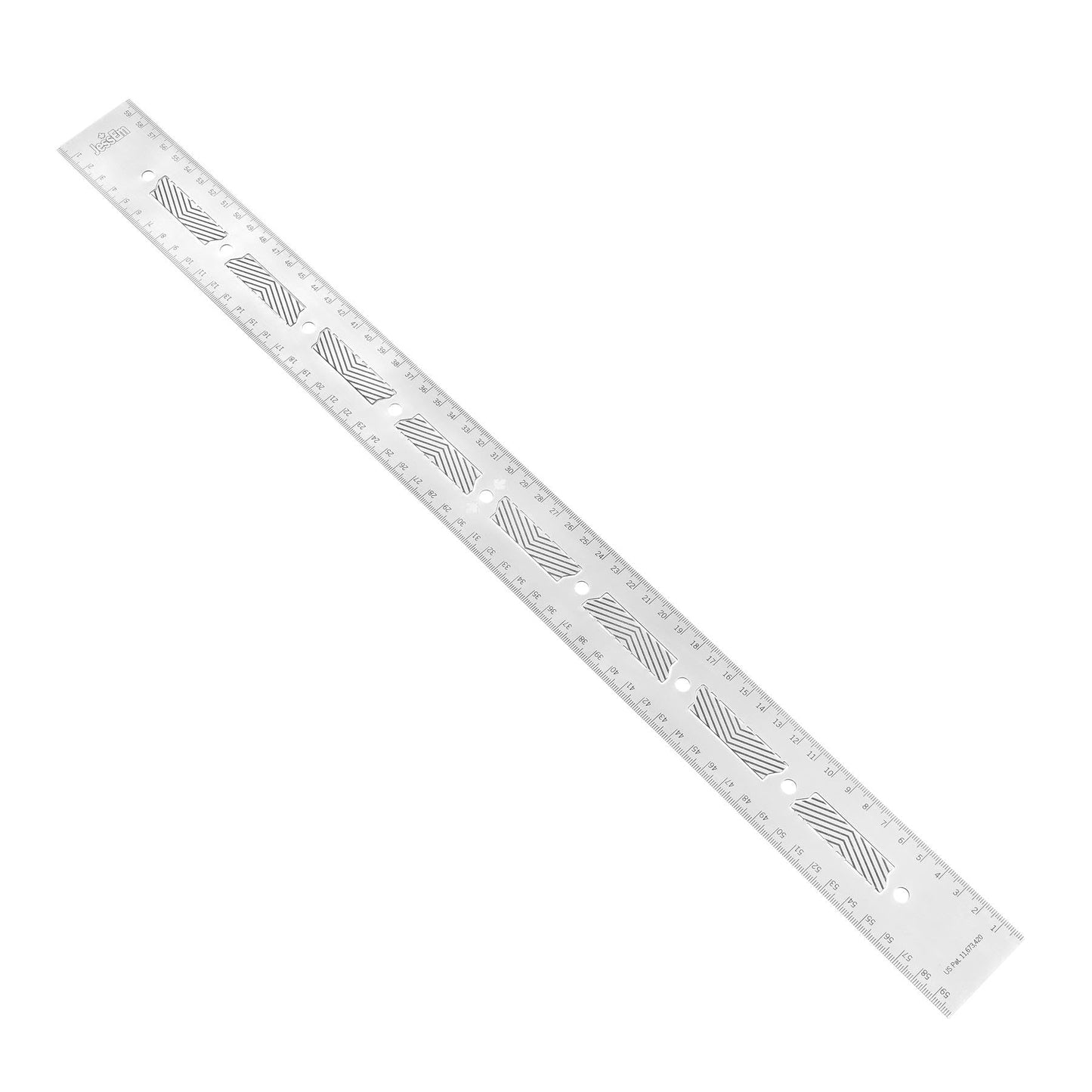 JessEm 07417 Stainless Steel 600mm Precision Ruler with Patented Flex Grip and Fade Resistant Markings