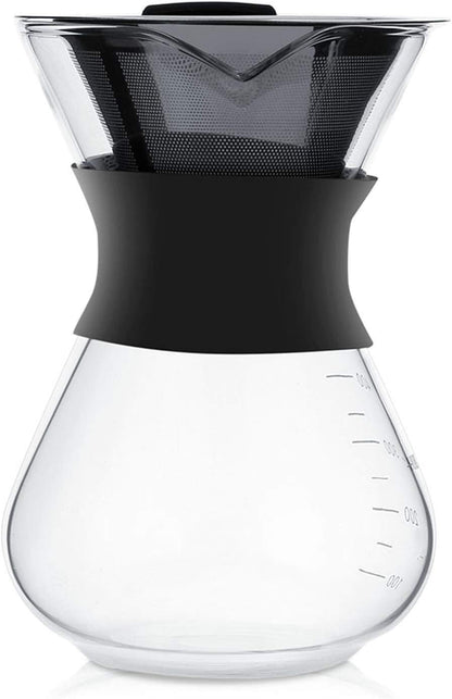Stainless Steel Coffee Pot, Pour Pot Filter Carafe with Dripper Brewer for Glass 400ml Coffeemaker