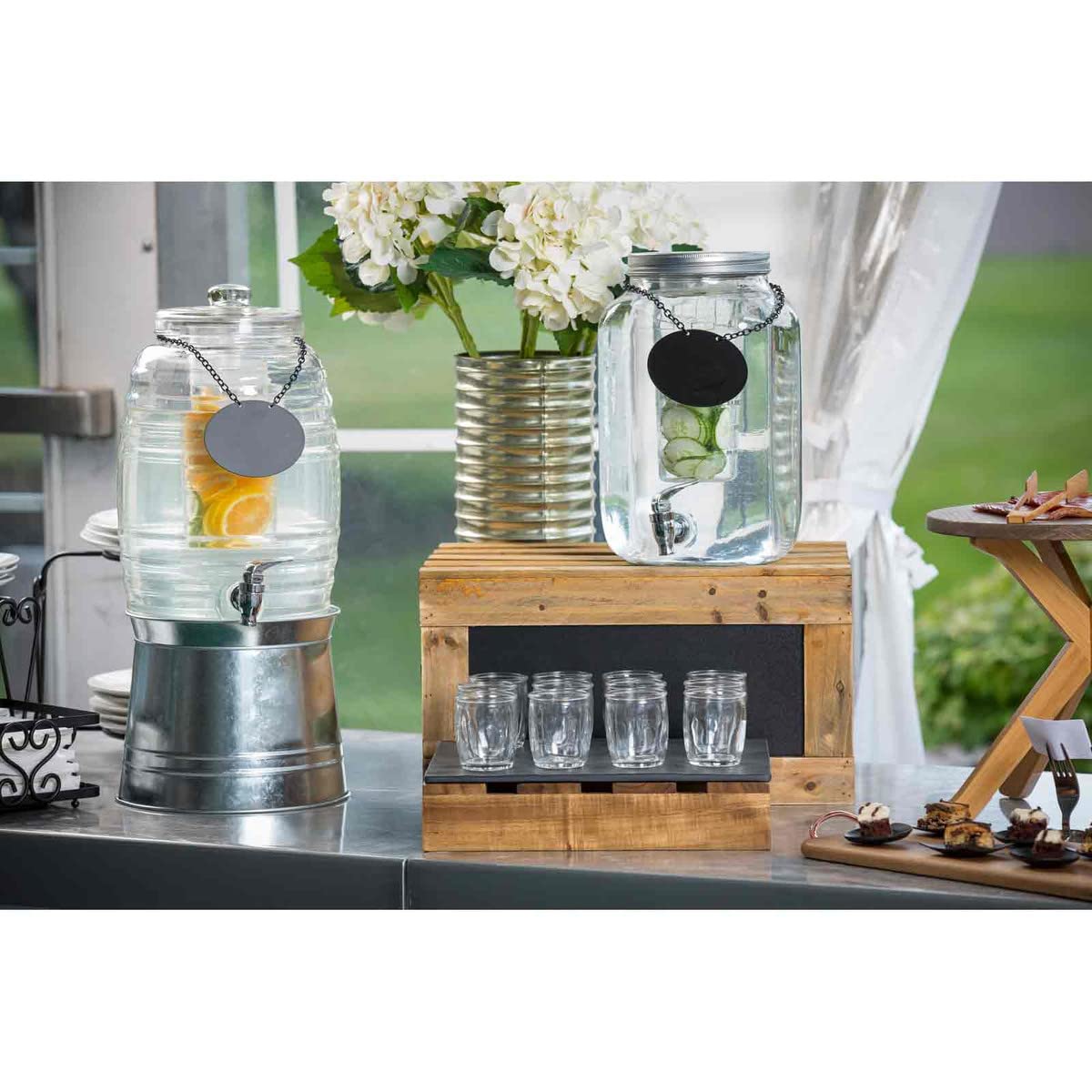 TableCraft BDGTUB Galvanized Beverage Tub/Base - 1.75 Gal Capacity, Multi-Functional Riser for Dispensers and Platters