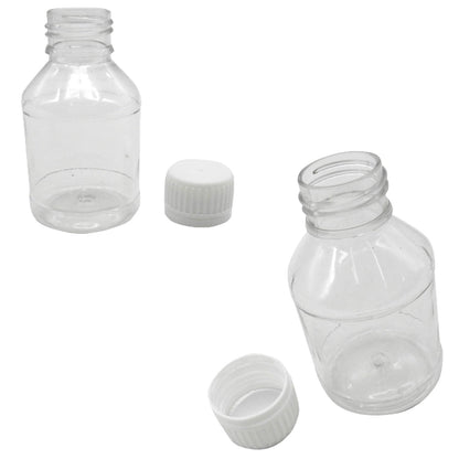 TRENDBOX Pack of 50 - Clear Empty PET Mini Storage Bottles Hard Plastic Durable Turn Screw Cover Cap Round Filling Liquid Rhinestones Water Container
