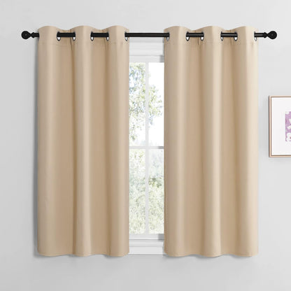 NICETOWN Room Darkening Curtains - Thermal Insulated Grommet Draperies, Biscotti Beige, 2 Panels (W42 x L48)