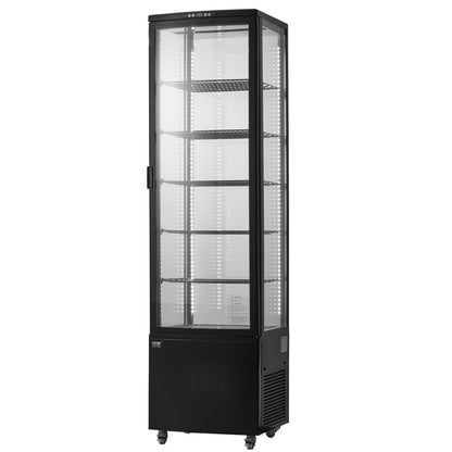 VEVOR Refrigerated Display Case, 9.8 Cu.Ft./278L Large Pastry Display Case, 5-Tier Commercial Display Refrigerator with LED Lighting, TURBO Cooling, Frost-Free Air-Cooling, for Bakery