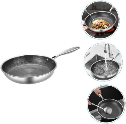 Stainless Steel Omelette Pan, Non Stick Honeycomb Frying Pan for Cooking, Small Egg Frying Pan