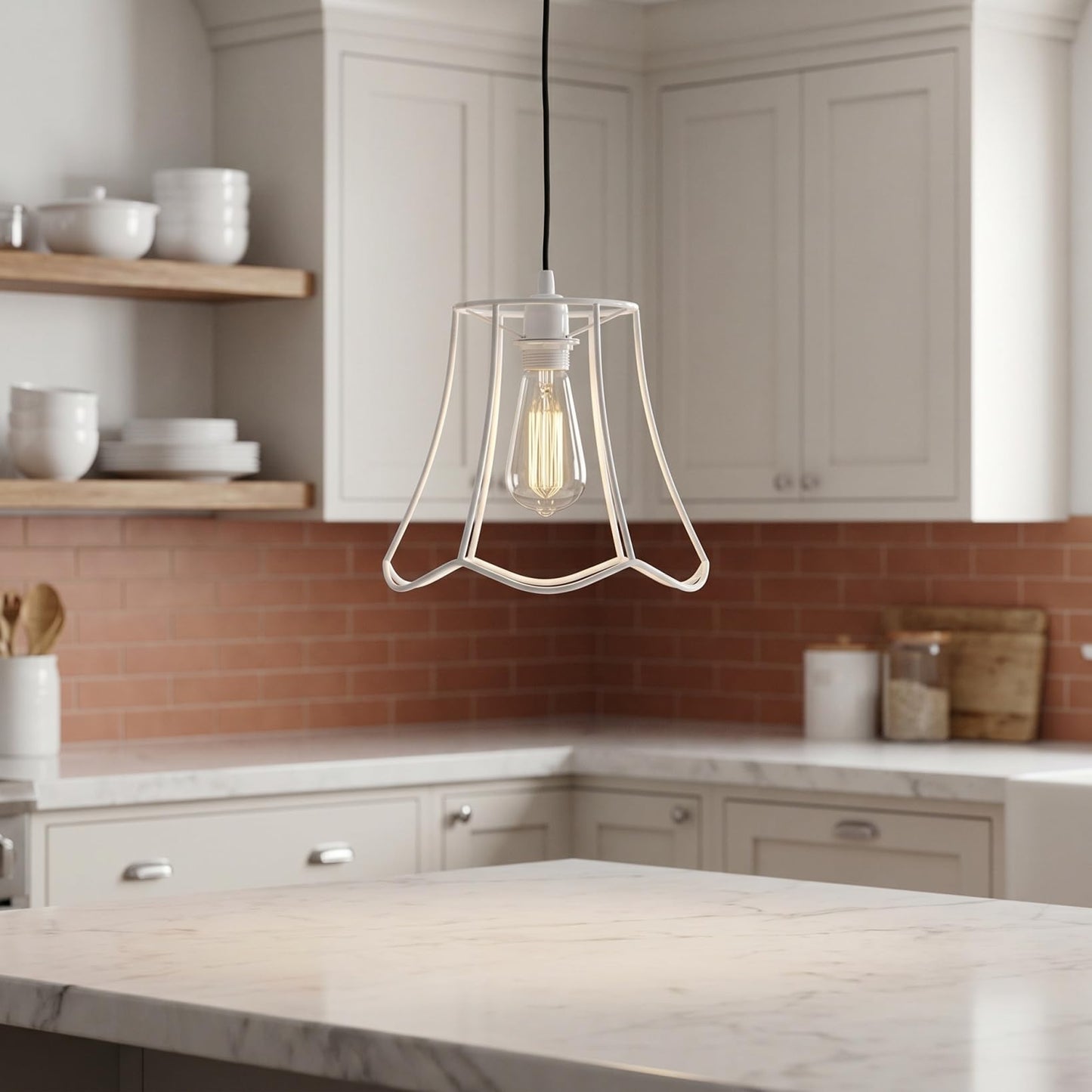 HOLIDYOYO Multi-Functional Lampshade Frame for E27 Bulb Diy Wire Lamp Shade Stand Compatible with Table Lamps and Pendant Lights Minimalist Metal Cage for Home Lighting