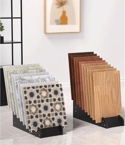 Floor Tile Sample Rack,Wooden Tile Sample Display Rack - 59x43x44.5cm Floor-Standing Organizer for Retail & Home Improvement - Multi-Slot Storage Shelf for Building Supplies, Material & Samp