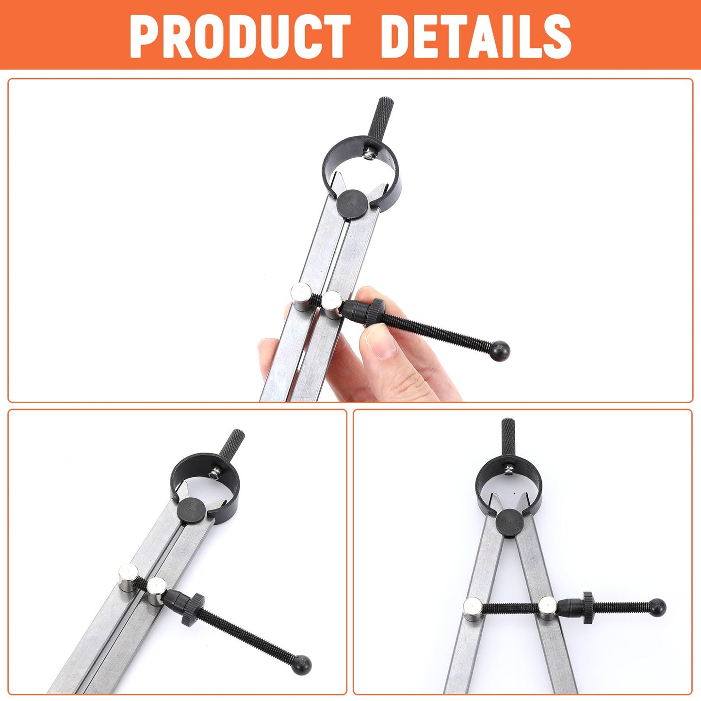 3 Pcs 8 Inch Long Spring Caliper Set, Carbon Steel Outside Divider Caliper Compass, Calipers Measuring Tool for Wood Turning Lathe Projects