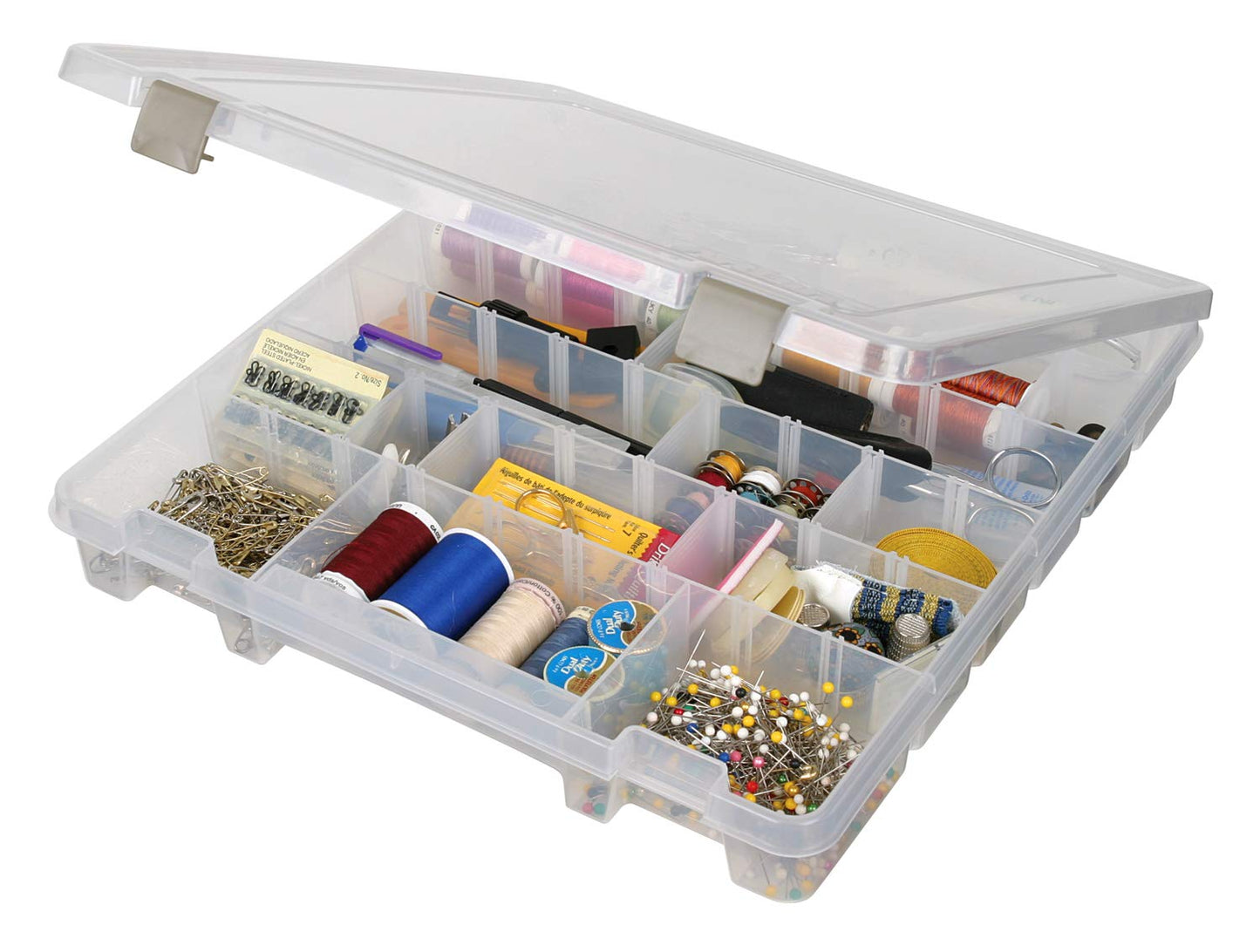 ArtBin 9101AB Super Satchel Slim with Removable Dividers, Art & Craft Organizer, [1] Plastic Storage Case, Clear, Divided Compartments