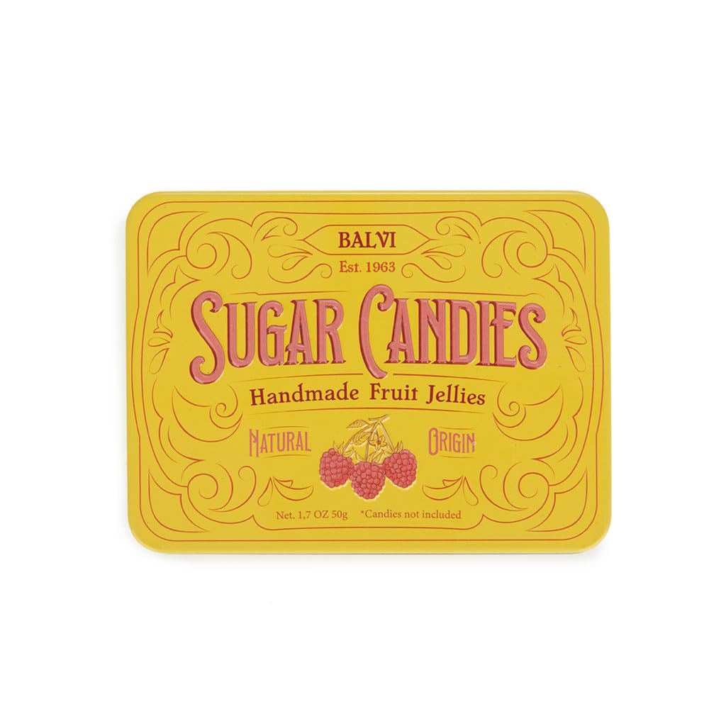 Balvi Sugar Candies Jewelry Box Yellow Simulates a Tin/Velvet Candy Box, Gift