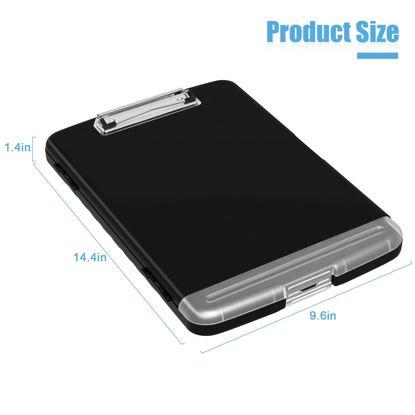 Hongri Clipboard with Storage with Pen Holder, Folder Nursing Clip Board 8.5 x 11 Foilo-Side Opening, High Capacity, Light Weight for Teachers, Classroom. Size 14 x 9.6 x 1.2 in(Black)