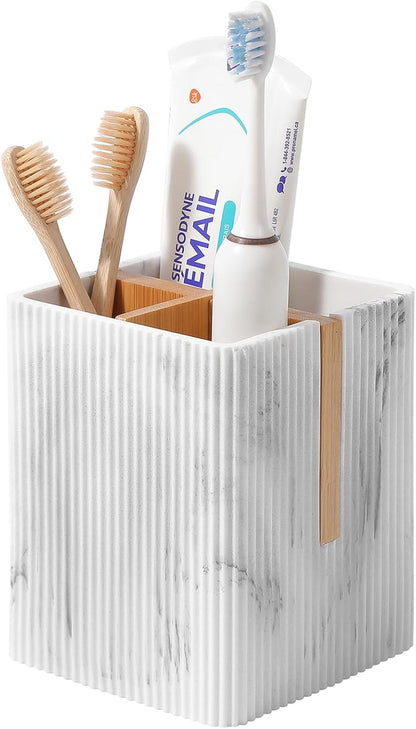 rejomiik Toothbrush Holders for Bathroom Countertop, 3 Slots Electric Toothbrush and Toothpaste Organizer