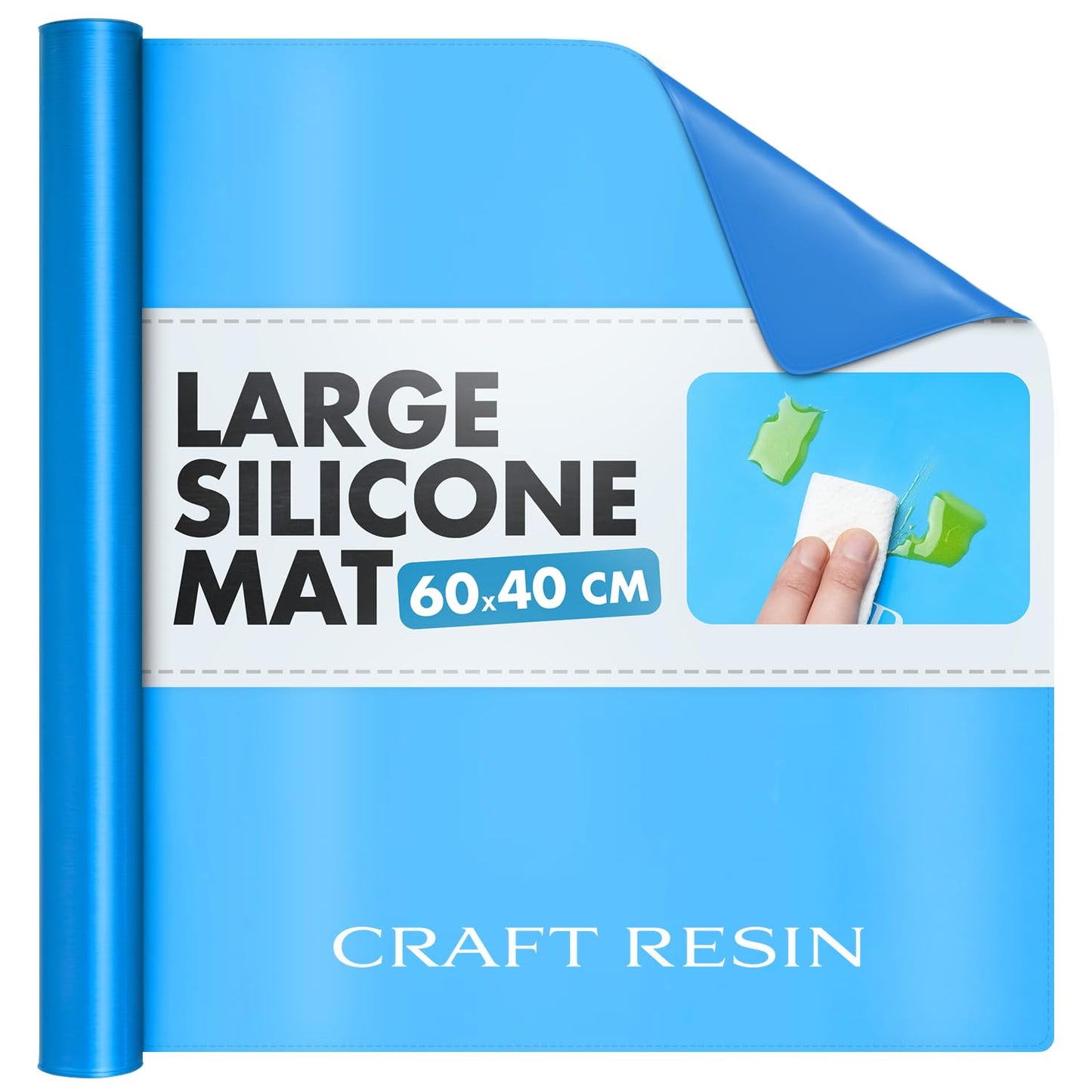 CRAFT RESIN Large Silicone Mat for Resin – 23.6” x 15.7” Non-Stick, Heat-Resistant Silicone Mat for Epoxy and UV Resin, DIY Projects and Art – Reusable Silicone Sheet for Casting and Painting
