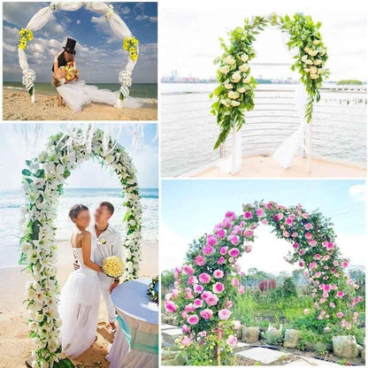 Large Steel Rose Arch Trellis Archway for Climbing Plants Decorative Garden Metal Arches Outdoor Wedding Decoration 180cm x 220cm / 300cm x 220cm (White W3meters*H2.2M)