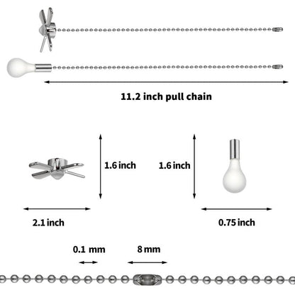 Humpptom Ceiling Fan Pull Chain, 4 Pieces of 12 Inch Bulb and Fan Pattern Pull Chain Extender Fit All Standard Ceiling Fans And Light Fixtures, Ceiling Fan Pull Chains With Decorative