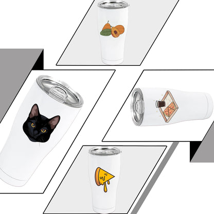 MAIKESUB 4 Pack Sublimation Blank Tumbler White 30 OZ Stainless Steel Waist Cup With Lid Vacuum Insulated Tumbler Double Wall Coffee Mugs
