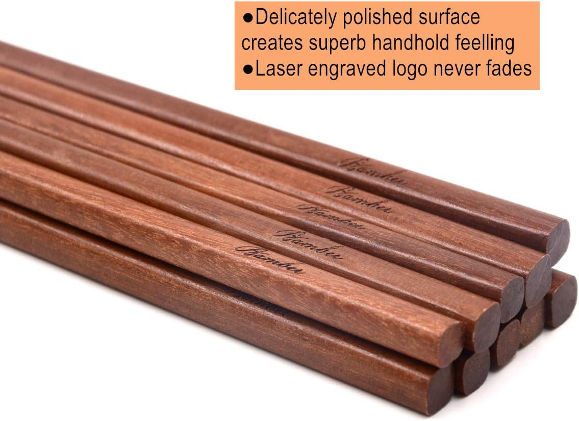 Bamber 16.5 Inches Extra Long Wood Chopsticks Set, Cooking Frying Chopsticks, Set of 5 Pairs