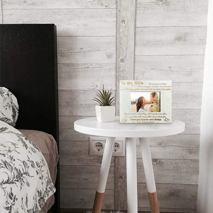 Personalized Engraved Wood Picture Frame to My Wife - Natural Wood Photo Frame, I Love You Always and Forever