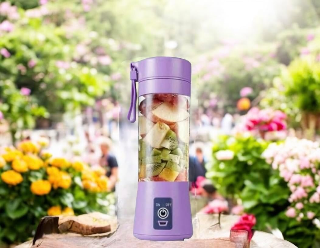 Portable Blender for Shakes and Smoothies, 380Ml 25 Watts with 6 Blades, USB Rechargeable Handheld Blender Purple