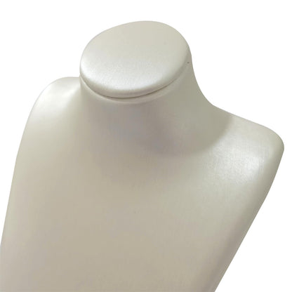 SCIKHEFT PU Leather Necklace Display Stand Necklace Bust Pendant Rack for Counter Showcase (White, Small)