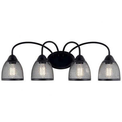 KICHLER Voclain 32" 4 Light Vanity Light with Mesh Shade in Black
