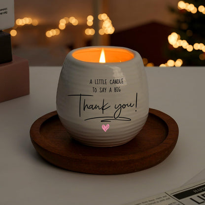 Thank You Gifts for Women Men, 10 Oz Handmade Ceramic Lavender Scented Candle, Hostess Gifts for Women, Thank You Candle, Appreciation Gift for Women Teacher Nurse Doctor Friends Coworkers Employee