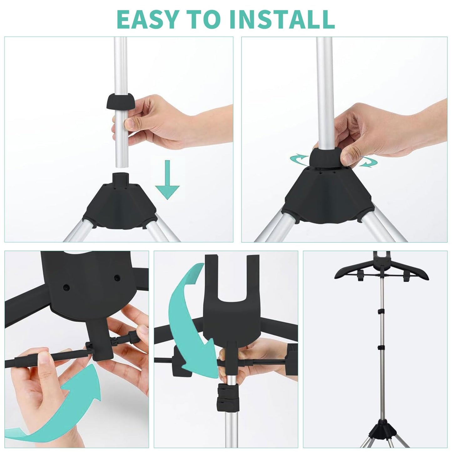 Adjustable Steamer Stand for Clothes, 32-63 inch T Shirt Display Stand, Steam Rack For Clothes,Handheld Garment Steamer Rack, Garment Hanger for Steaming Clothes for Clothing Garment Coat Retail