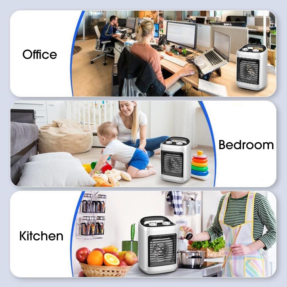 SUIDREAMS 6 Portable Air Conditioners, Personal Evaporative Air Cooler with Wind Speeds Small Air Conditioner Fan