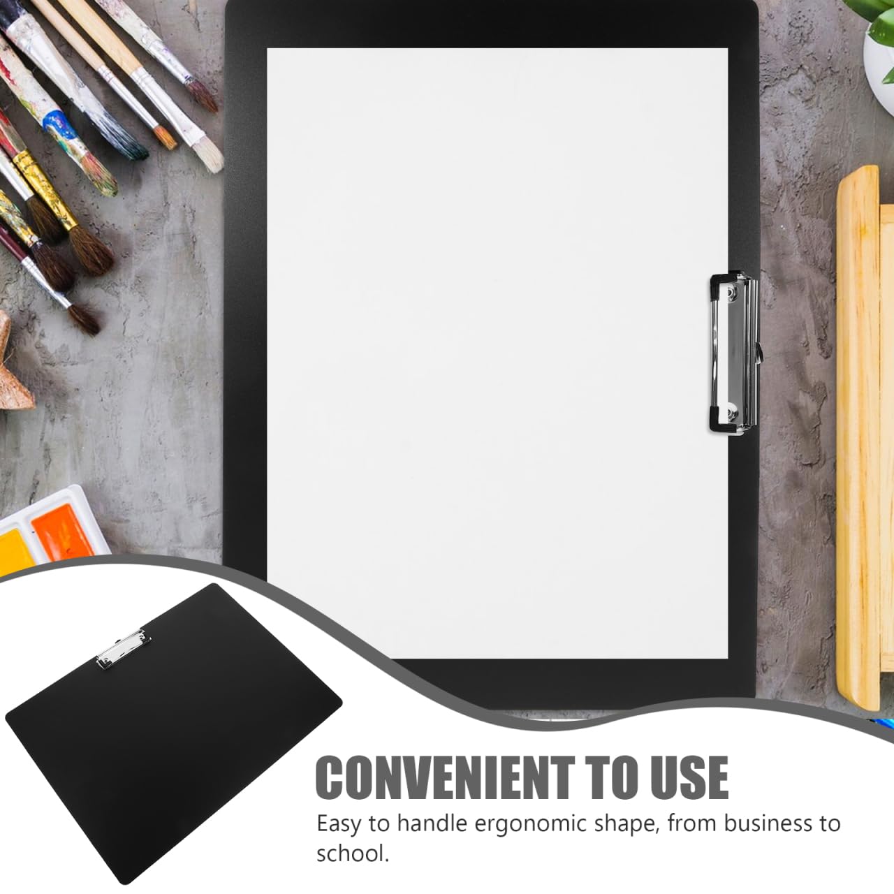 OATIPHO A3 Landscape Clipboard 17.21x12.58In Black Thick Plastic Sketch Board with Metal Clip-Drawing Surface for Blueprints, Spreadsheets, Art Projects-for Architects, Students, Warehouse Managers