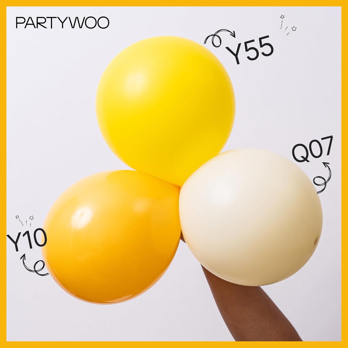 PartyWoo Mustard Yellow Balloons - 100pcs 12 Inch Fall Balloons for Birthday & Baby Showers