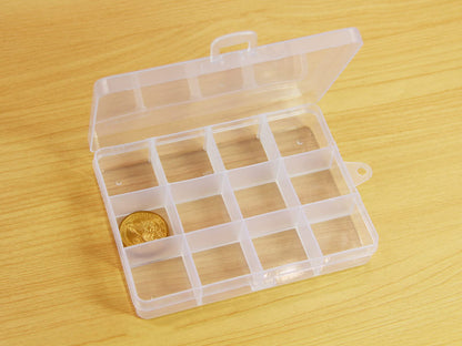 JESEP YONG Small Plastic Organizer Box 10 packs12 Grids Clear Storage Container Jewelry Case with Fixed Dividers for Beads Art DIY Crafts Jewelry Fishing Tackles 5.04 * 3.82 * 0.87 inches