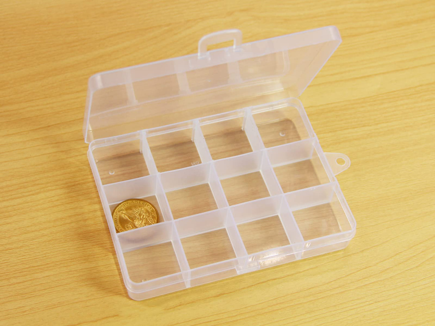 JESEP YONG Small Plastic Organizer Box 10 packs12 Grids Clear Storage Container Jewelry Case with Fixed Dividers for Beads Art DIY Crafts Jewelry Fishing Tackles 5.04 * 3.82 * 0.87 inches