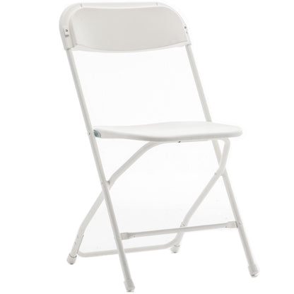 BTEXPERT Set of 20 Pack, Indoor Outdoor White Plastic Folding Chairs Stacking Steel Frame Commercial 650LB Weight Capacity Seating Home Garden Wedding Event Party Picnic Dining Church School Portable