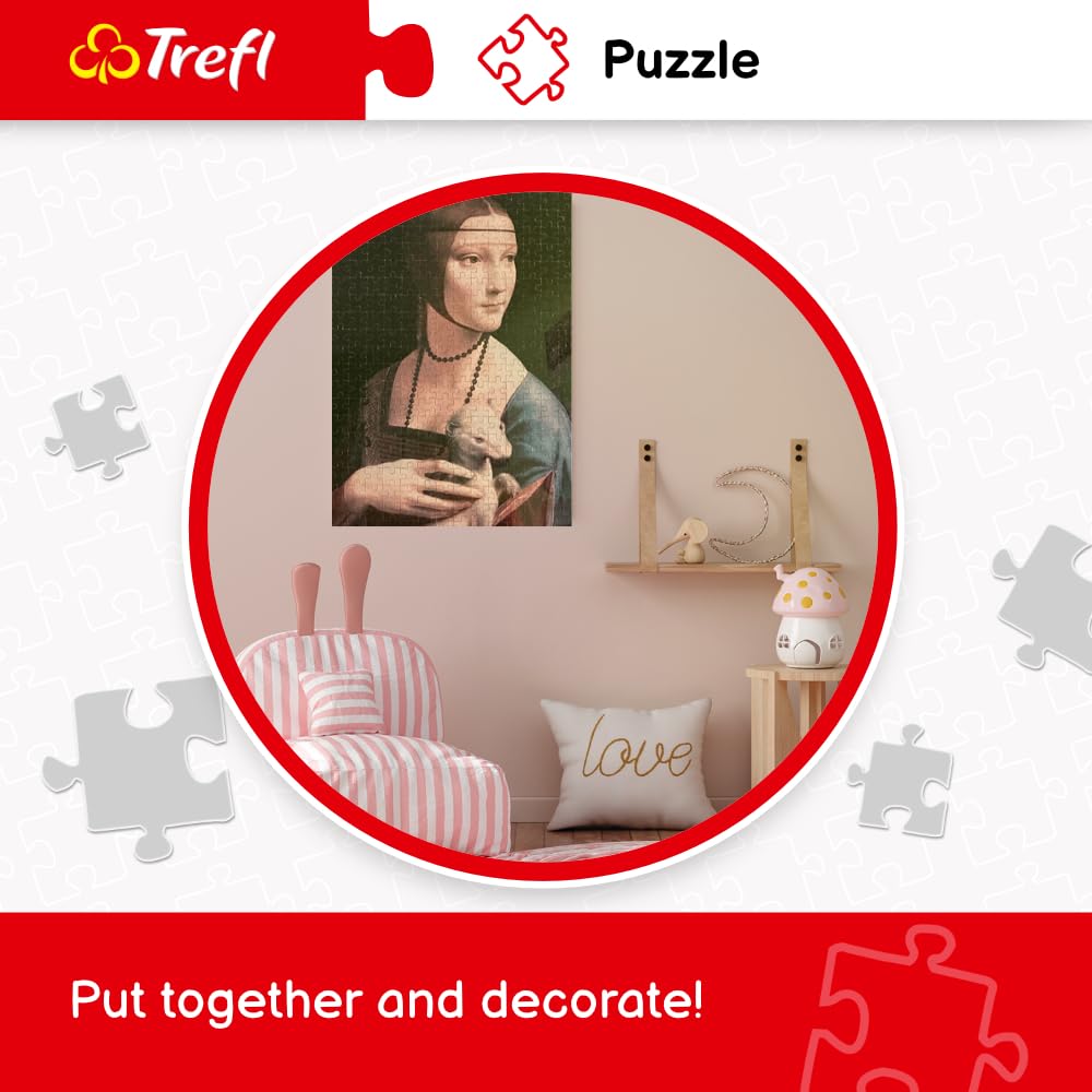 Trefl Romantic Paris 500 Piece Jigsaw Puzzle Red 19"x13" Print, DIY Jigsaw, Creative Fun, Classic Puzzle for Adults and Children from 10 Years Old
