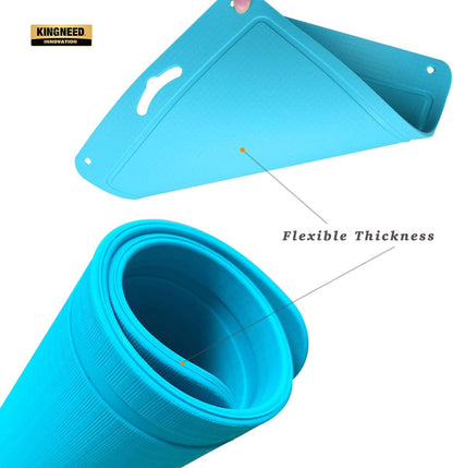 Silicone Chopping Mat, Flexible Thick Cutting Board, Food Grade Material, Non-Slipping, 12.6 x 9.6 inch (Blue)