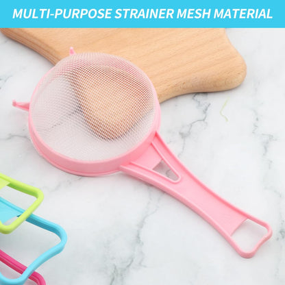 4Pcs/Set Fine Mesh Strainer Set, Kitchen Plastic Flour Colander Set, Solid-Liquid Separator Gadget with Non Slip Handles, for Yogurt Baking Kitchen Kefir Tea Juice Pasta(size:4pcs/set)