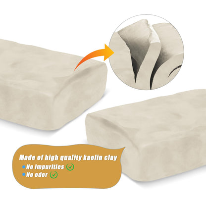 ZEHIQ Premium Air Dry Clay-6.6 lbs Natural White Pottery Clay for Wheel Throwing Hand Building Sculpting & Molding | No Baking Required, Self-Hardening | Beginner & Professional Artist Supplies