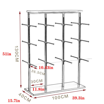 Freestanding Underwear Display Stands, Metals, Clothing Store Boutiques Retail Lingerie Garment Rack, Commercial Shelves Clothes Rod, for Socks Bra Panties Scarves, 100cm(Gold,100 * 40 * 130cm)