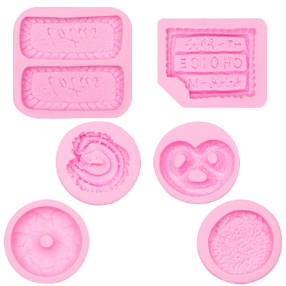 Cookie Silicone Molds, Donut Caramel Cookie Chocolate Molds, Biscuit Fondant Baking Molds for Cake Decoration Cupcake Topper Candy Butter Sugar Craft Jelly Mousse Gum Paste Clay Resin
