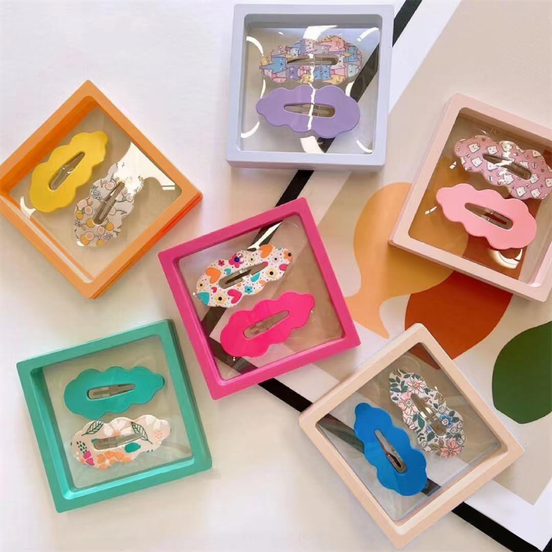 ailison 12PCS 3D Floating Frame Display Stand, Jewelry Box, Gift Box, Ornament Organizer, Small Travel Jewelry Box, PE Film Anti-Oxidation, Suspended Display Box Stackable (3.54 * 3.54，Type 4)