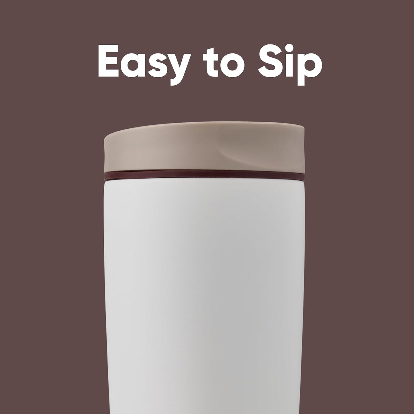20 oz, Owala SmoothSip Slider Insulated Stainless Steel Coffee Tumbler, Reusable Iced Coffee Cup, Hot Coffee Travel