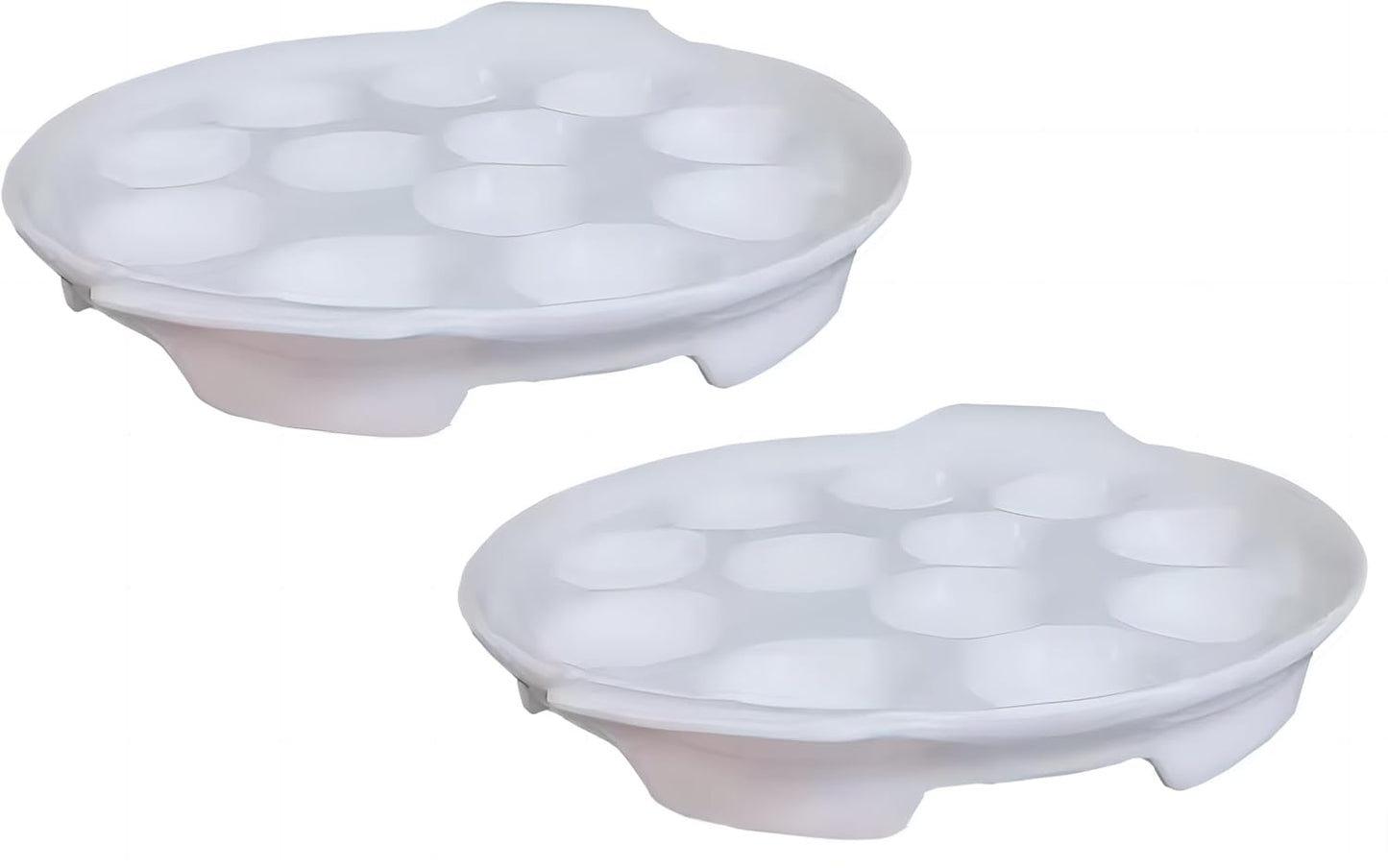 Bamboo's Grocery LoKii 2 Pack Ceramic Escargot Dish, 12 Holes with Handles, White, 9.25 Inches, Snail Dish Diet Plates