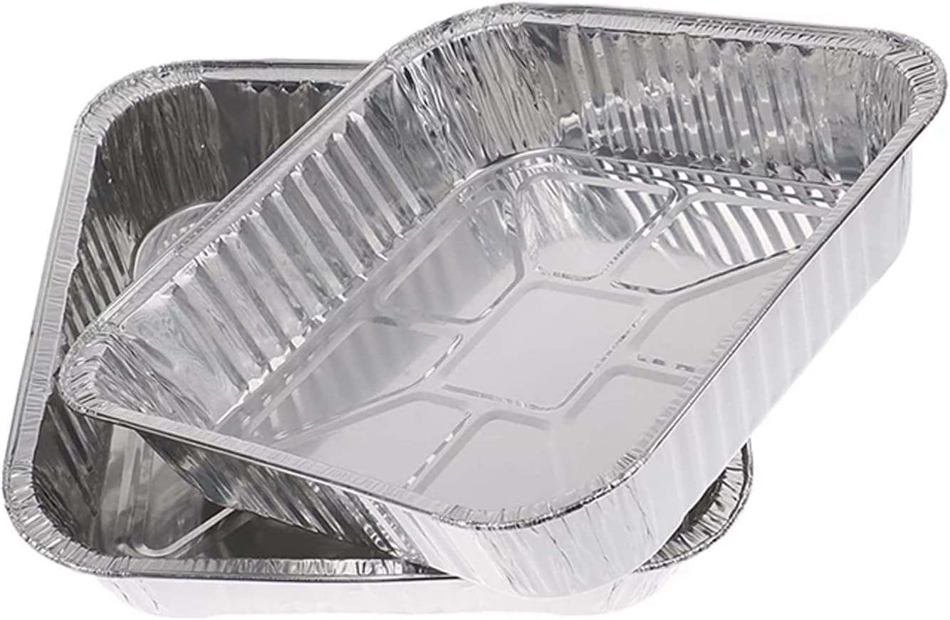 10pack- 8 x 8 Aluminum Foil Pans, Disposable Heavy Duty Square Baking Cake Pans for Homemade Breads