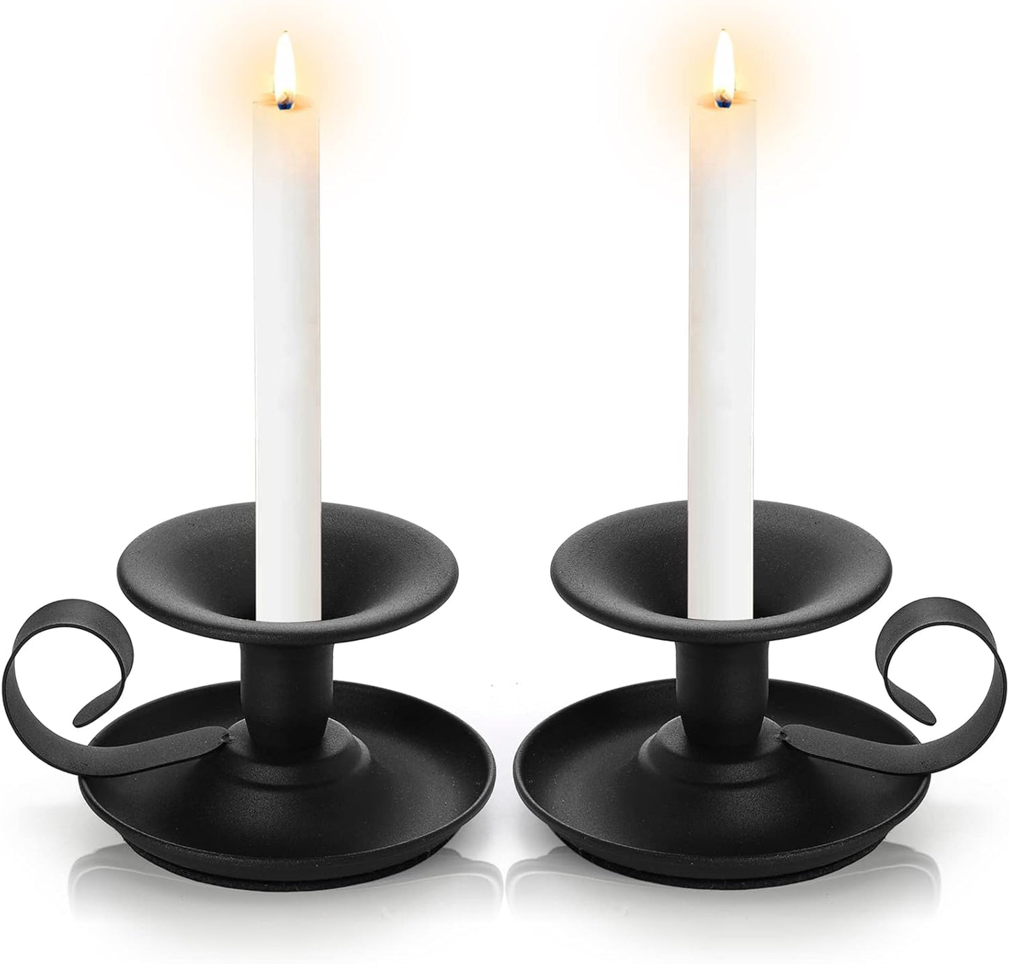 Yopay 4 Pack Iron Taper Candle Holder - Retro Rustproof Black Candlestick Holders for Halloween, Christmas, Wedding