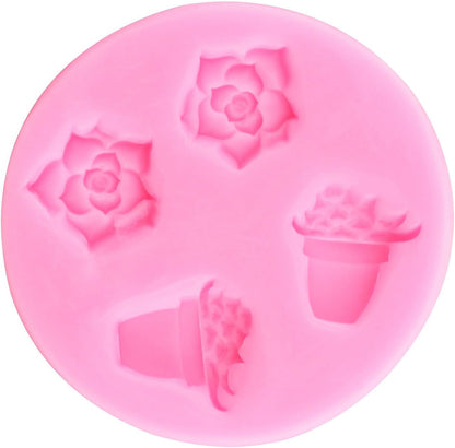 Succulent Plant Cake Decorating Silicone Mold, Fondant Molds for Cake Decoration, Cupcake Topper, Chocolate Candy,
