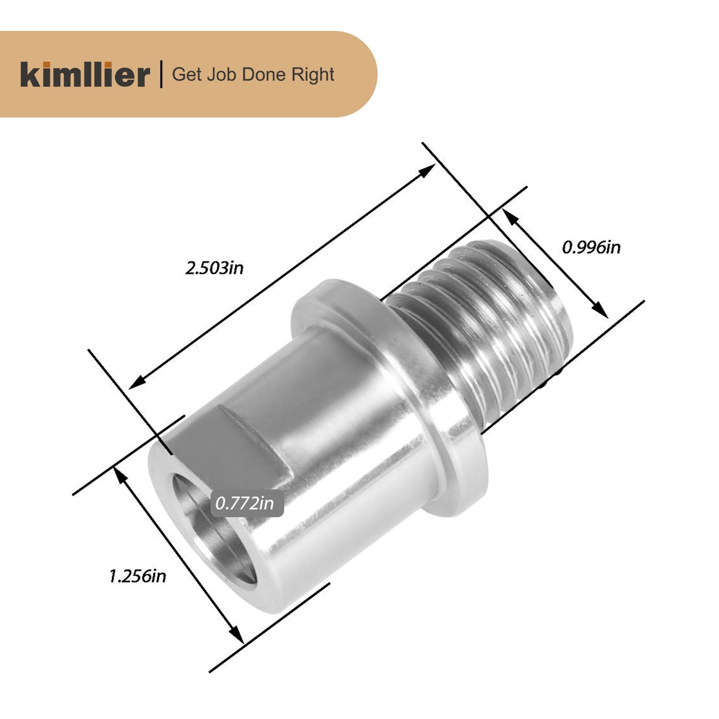 kimllier Wood Lathe Chuck Spindle Adapter, Lathe Headstock Spindle Adapter Converts 3/4 Inch x 10 TPI to 1 Inch x 8TPI for Woodworking Lathe