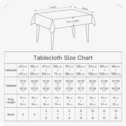 23.6x23.6) BALCONY & FALCON Small Square Tablecloth Washable Wrinkle Resistant and Water Proof Table Cloth Linen Fabric