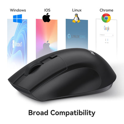 AUSDOM Wireless Mouse for Laptop - Computer Mouse with 2.4G USB Mini Receiver, 1600 DPI Optical Tracking, Cordless Portable Computer Mice for PC, Mac, Notebook, Black