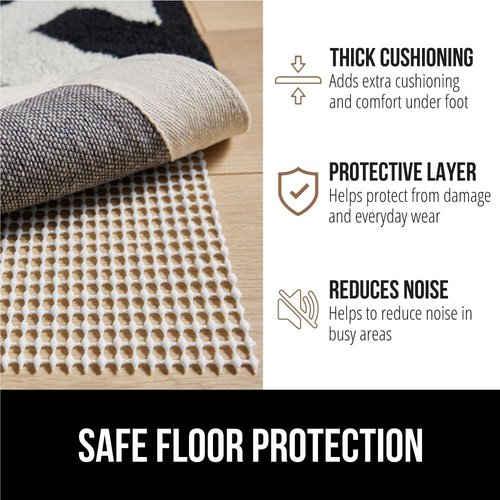 GORILLA GRIP® Rug Pad Gripper - Strong, Slip-Resistant Cushion for Hard Floors | 8x10 FT Size